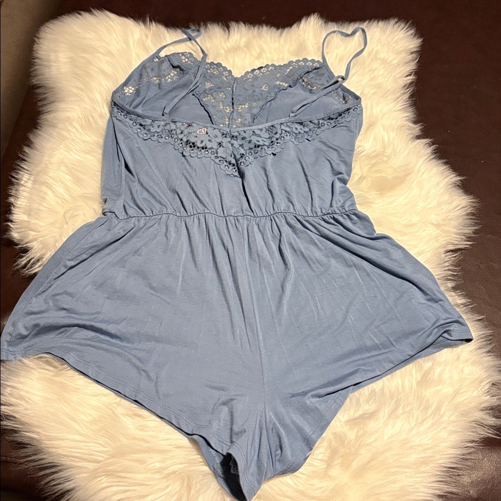 Victoria’s Secret blue grey romper soft modal dream angels size L large - Picture 4 of 5